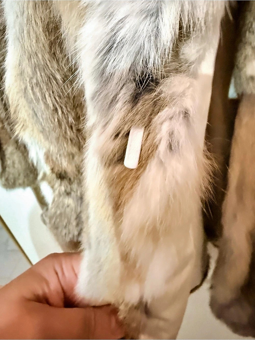 Multicolor Rabbit Fur Coat - Picture 5 of 9
